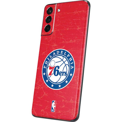 NBA Philadelphia 76ers Distressed Galaxy S21 Plus 5G Skin